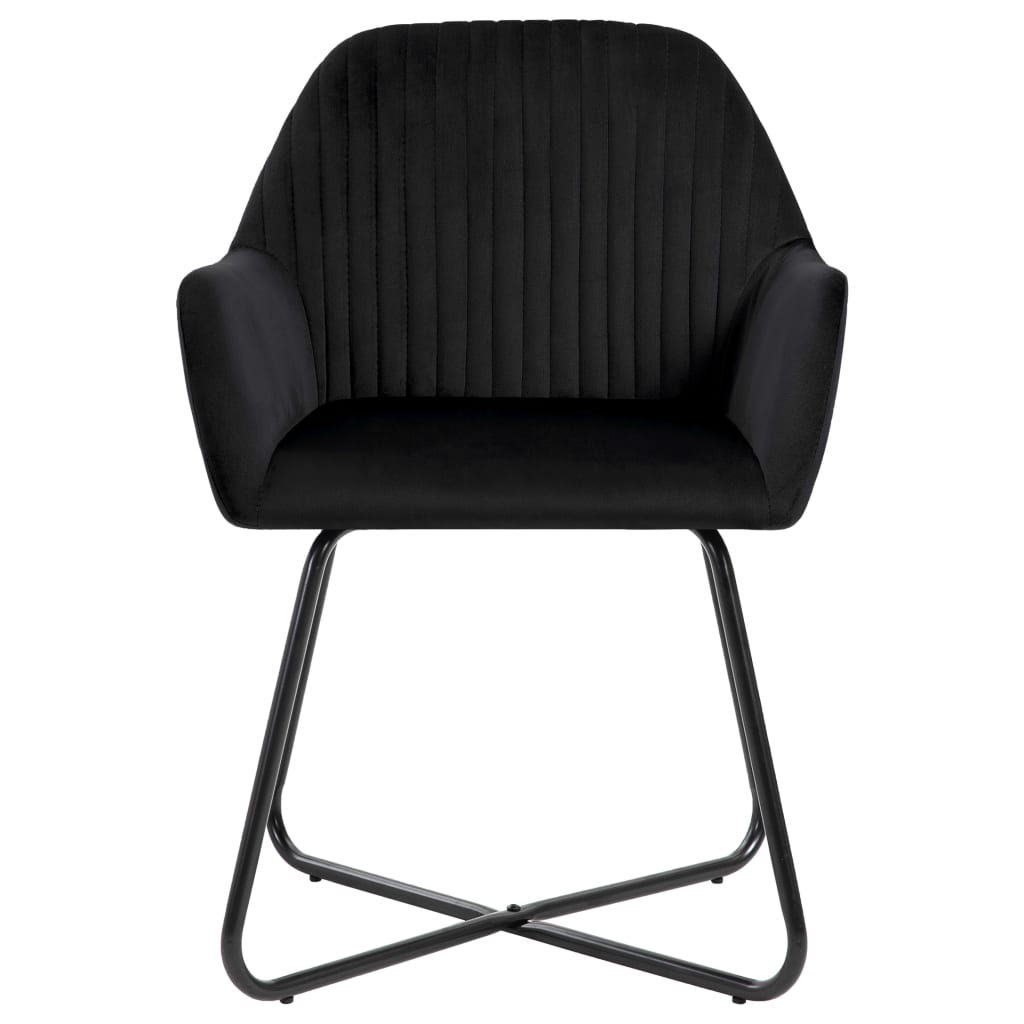 vidaXL Scaune de sufragerie, 6 buc, negru, catifea