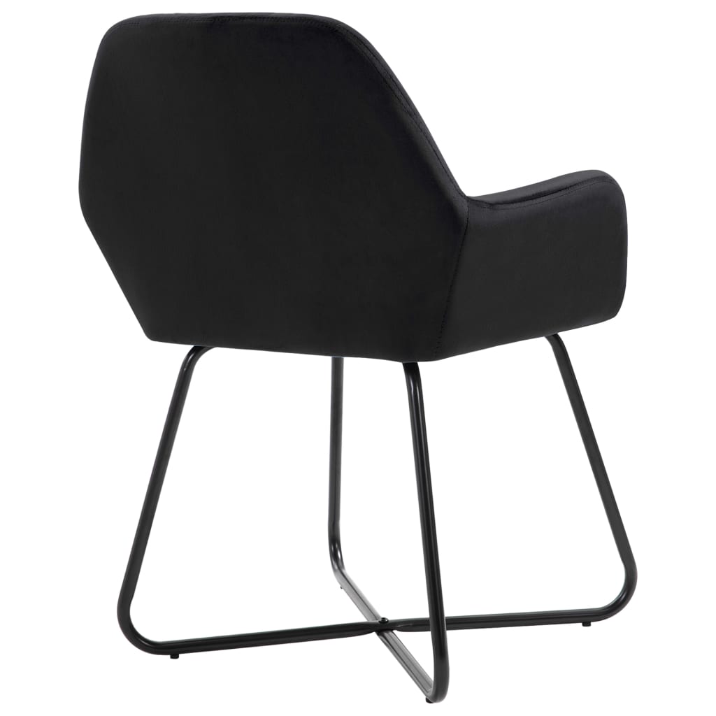 vidaXL Scaune de sufragerie, 6 buc, negru, catifea