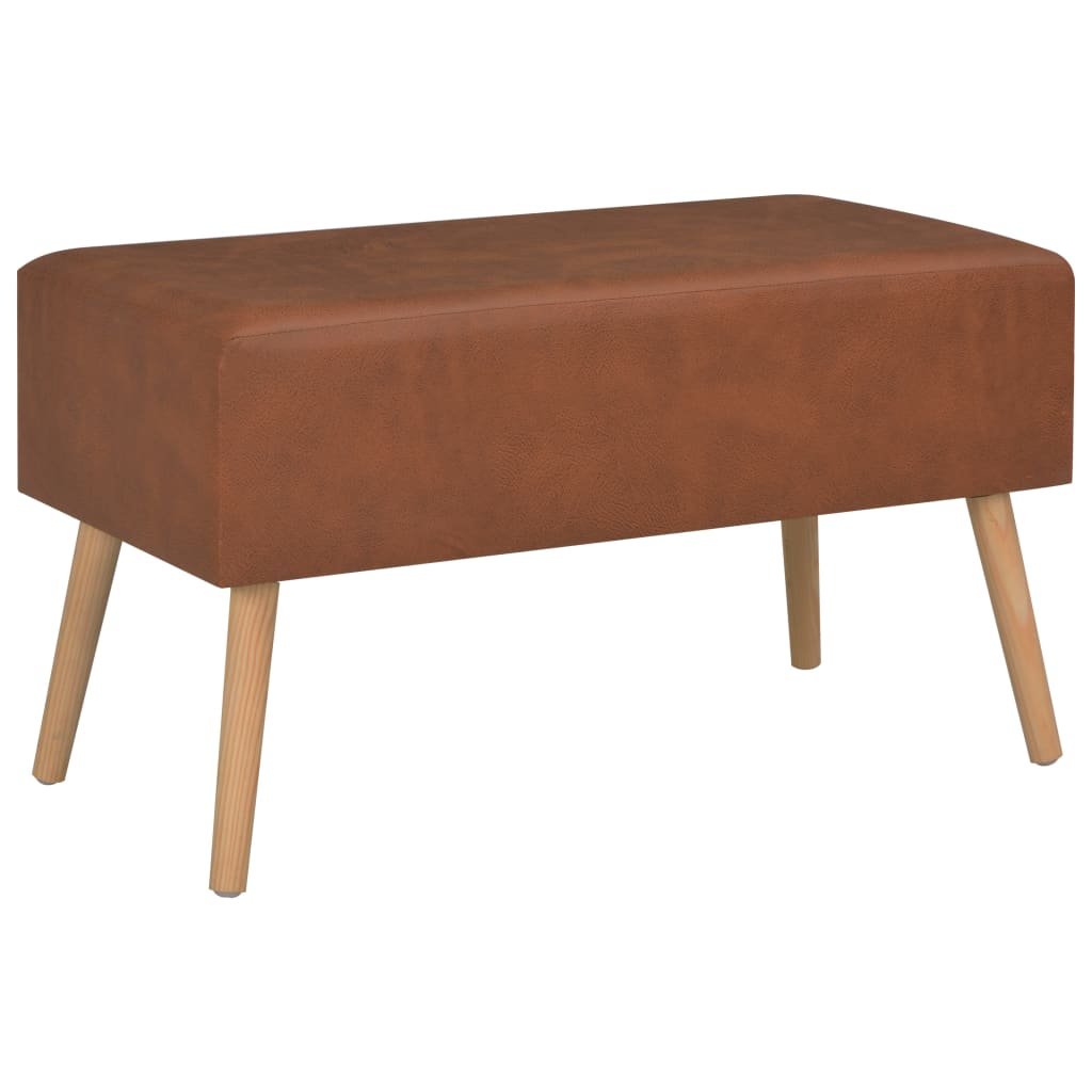 vidaXL Bancă cu sertare, maro, 80 cm, piele ecologică vidaXL Bancă cu sertare, maro, 80 cm, piele ecologică