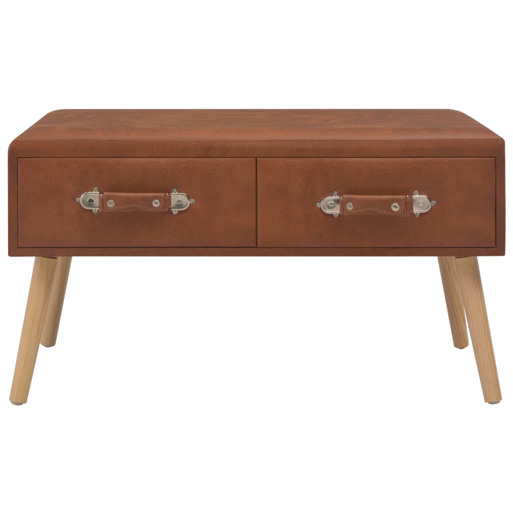 vidaXL Bancă cu sertare, maro, 80 cm, piele ecologică vidaXL Bancă cu sertare, maro, 80 cm, piele ecologică