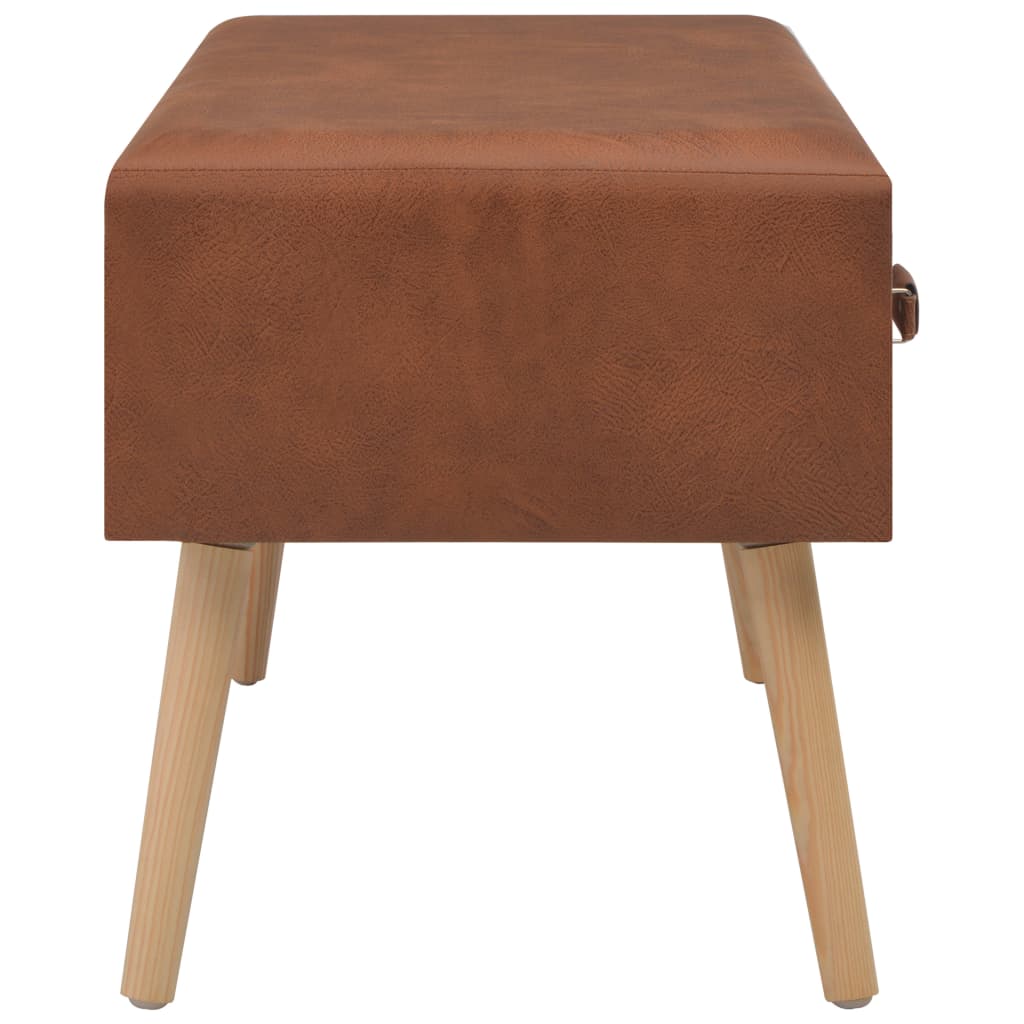 vidaXL Bancă cu sertare, maro, 80 cm, piele ecologică vidaXL Bancă cu sertare, maro, 80 cm, piele ecologică