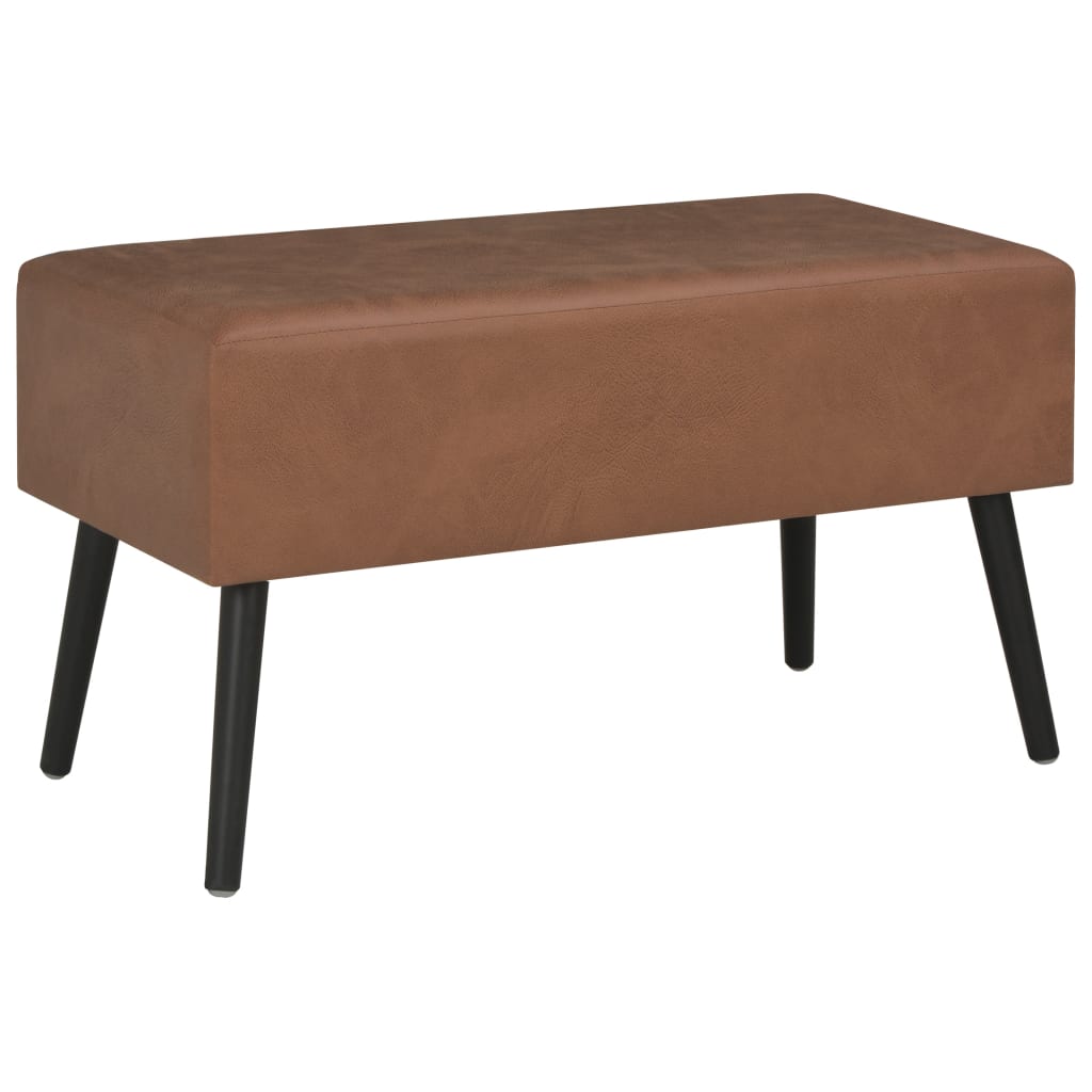 vidaXL Banchetă cu sertare, 80 cm, maro închis, piele ecologică