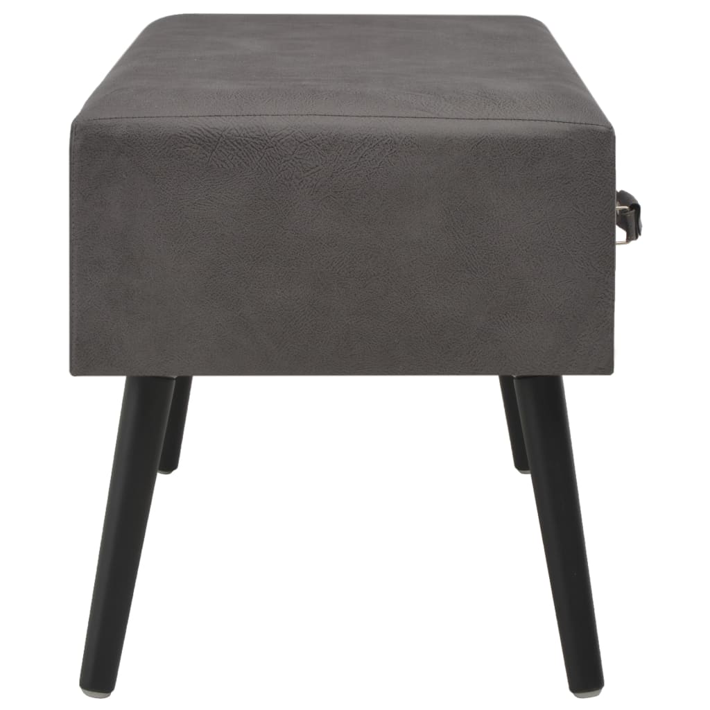 vidaXL Bancă cu sertare, gri, 80 cm, piele ecologică vidaXL Bancă cu sertare, gri, 80 cm, piele ecologică