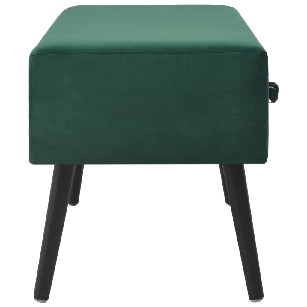 vidaXL Banchetă cu sertare, verde, 80 cm, catifea