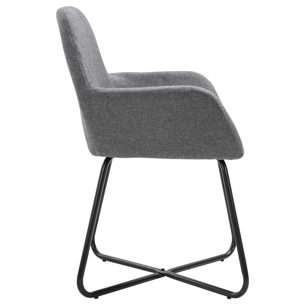 vidaXL Scaune de sufragerie, 6 buc., gri închis, material textil