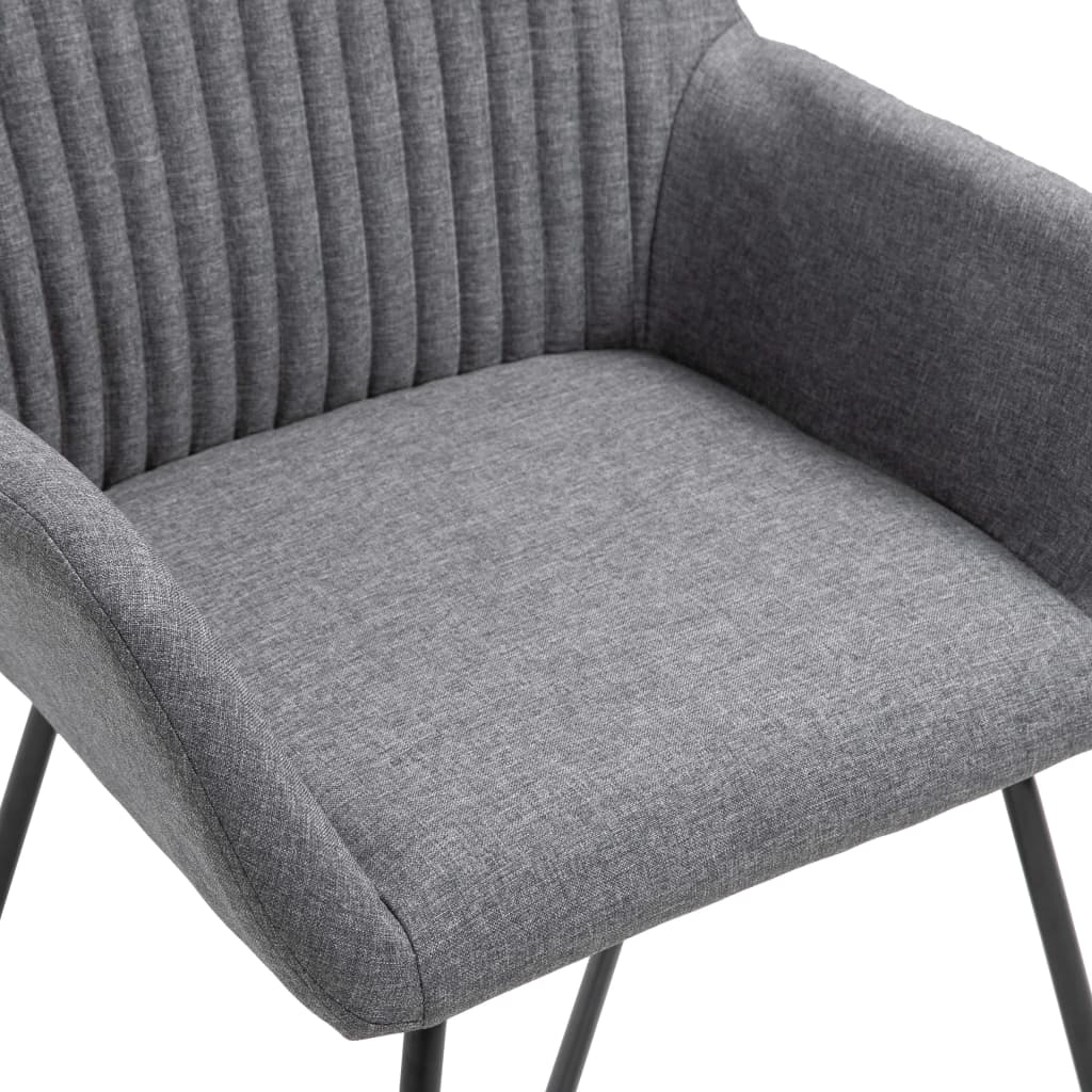 vidaXL Scaune de sufragerie, 6 buc., gri închis, material textil