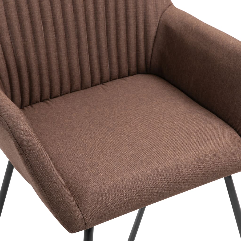 vidaXL Scaune de bucătărie, 6 buc. maro, material textil vidaXL Scaune de bucătărie, 6 buc. maro, material textil