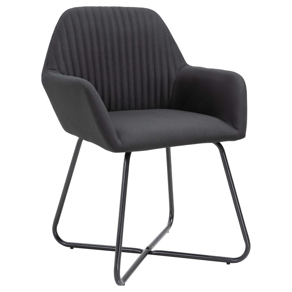 vidaXL Scaune de bucătărie, 4 buc., negru, material textil vidaXL Scaune de bucătărie, 4 buc., negru, material textil