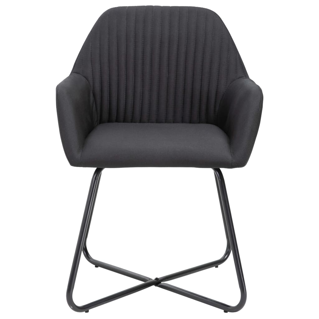 vidaXL Scaune de sufragerie, 6 buc. negru, material textil