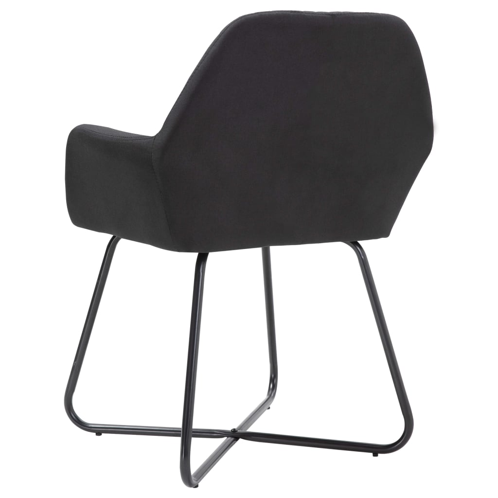 vidaXL Scaune de sufragerie, 6 buc. negru, material textil