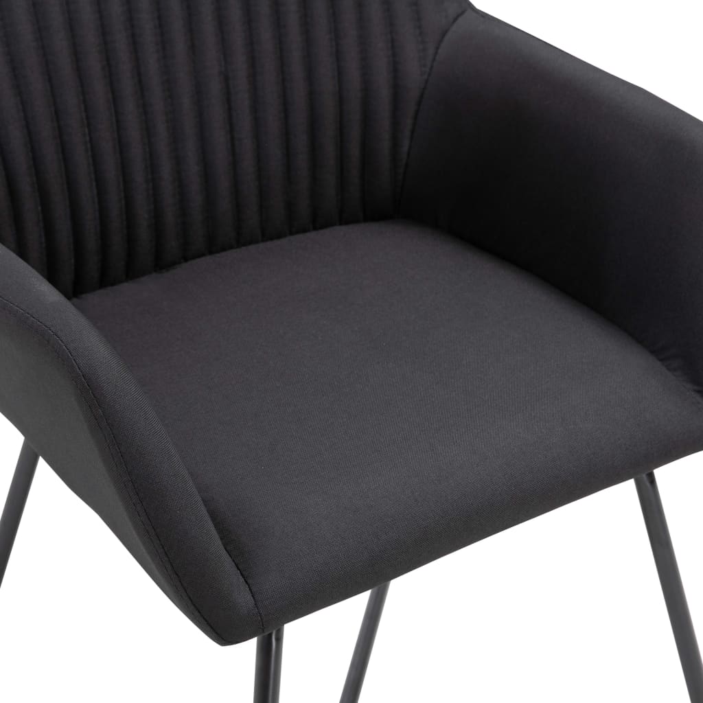 vidaXL Scaune de sufragerie, 6 buc. negru, material textil