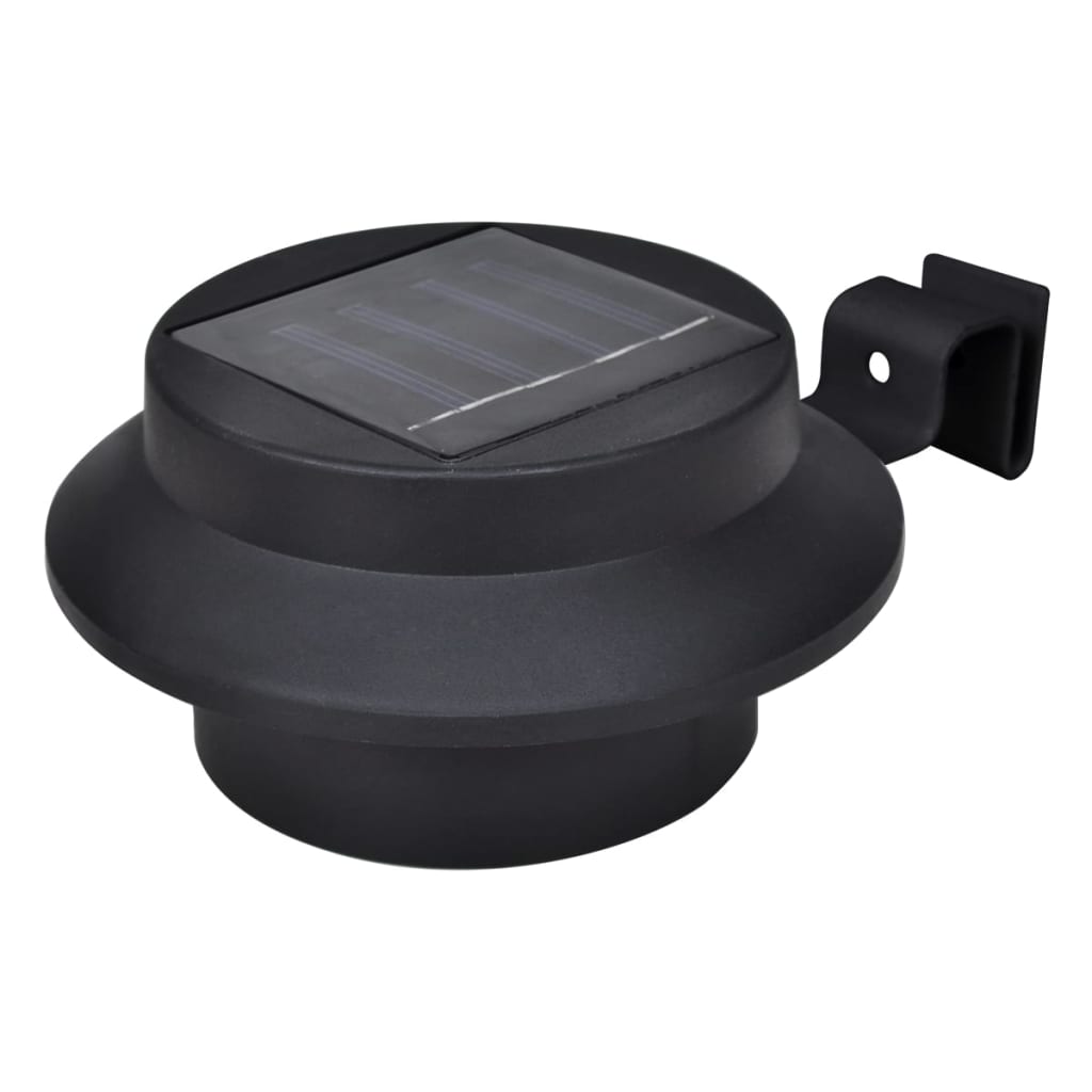 vidaXL Lămpi solare de exterior pentru gard, 12 buc., negru, LED