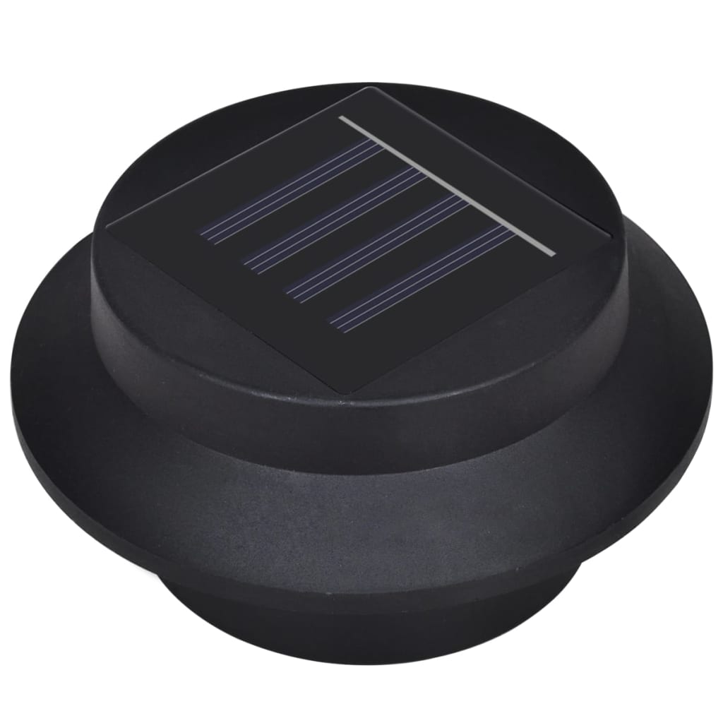 vidaXL Lămpi solare de exterior pentru gard, 12 buc., negru, LED
