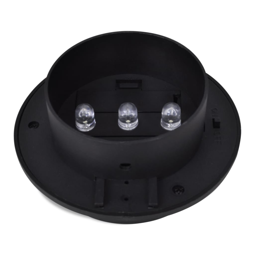 vidaXL Lămpi solare de exterior pentru gard, 12 buc., negru, LED
