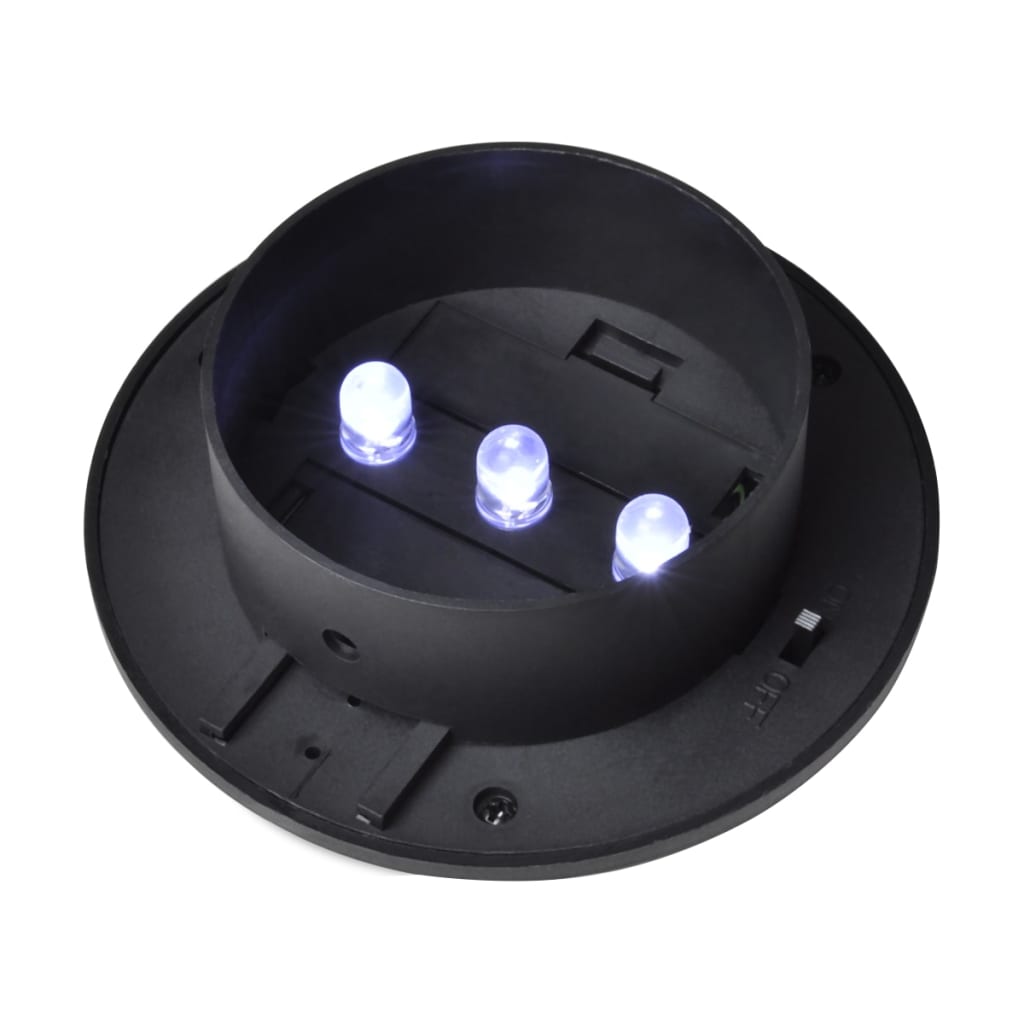 vidaXL Lămpi solare de exterior pentru gard, 12 buc., negru, LED