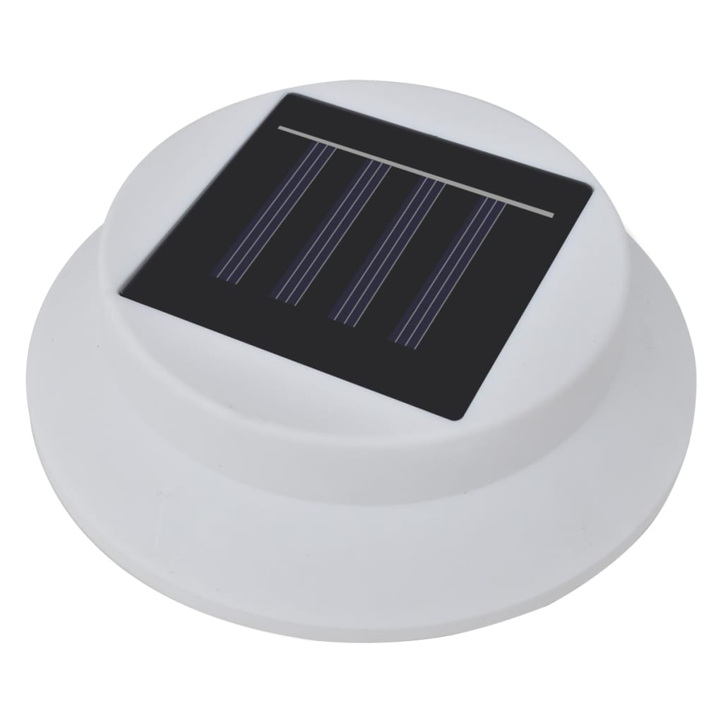 vidaXL Lămpi solare de exterior pentru gard cu LED, 12 buc., alb