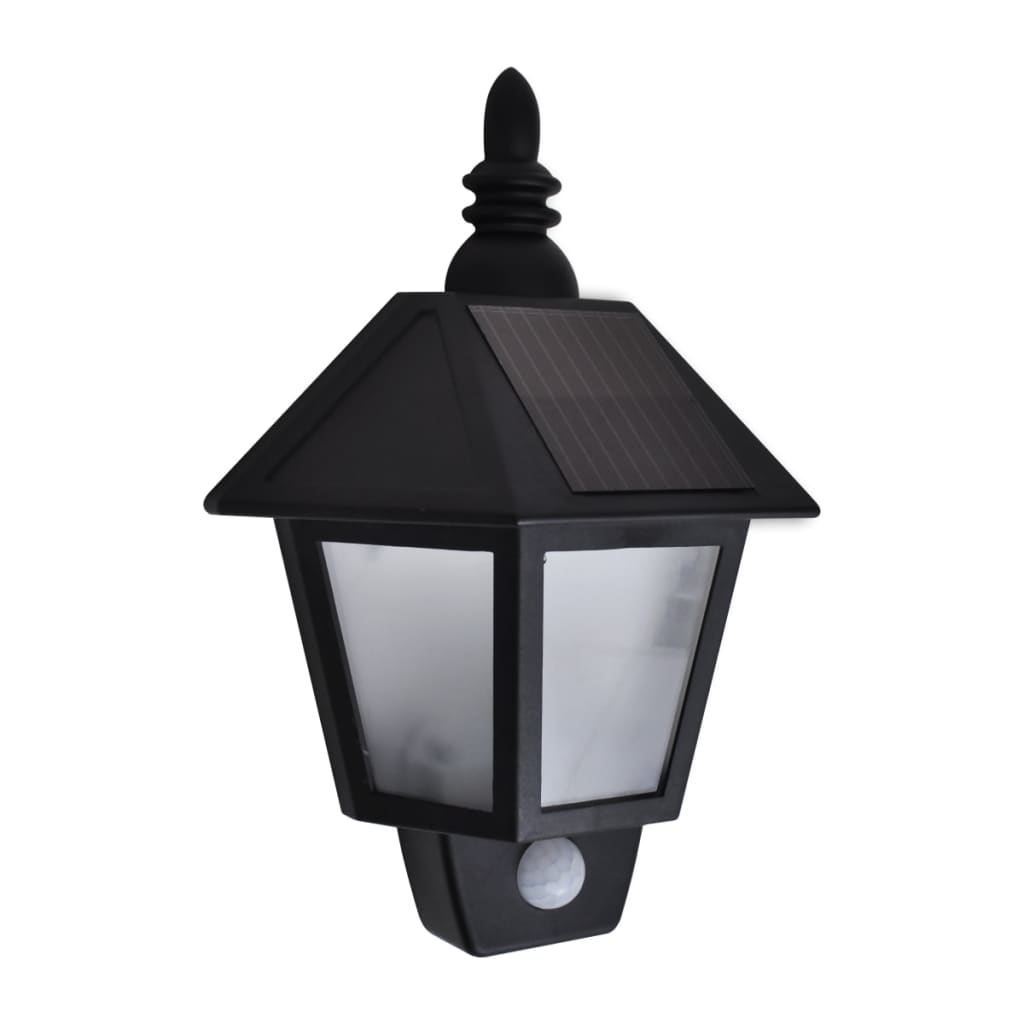 vidaXL Lămpi solare de perete cu senzor de mișcare, 2 buc., negru vidaXL Lămpi solare de perete cu senzor de mișcare, 2 buc., negru