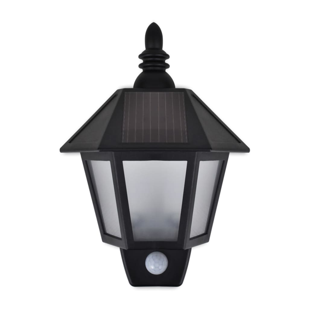 vidaXL Lămpi solare de perete cu senzor de mișcare, 2 buc., negru vidaXL Lămpi solare de perete cu senzor de mișcare, 2 buc., negru