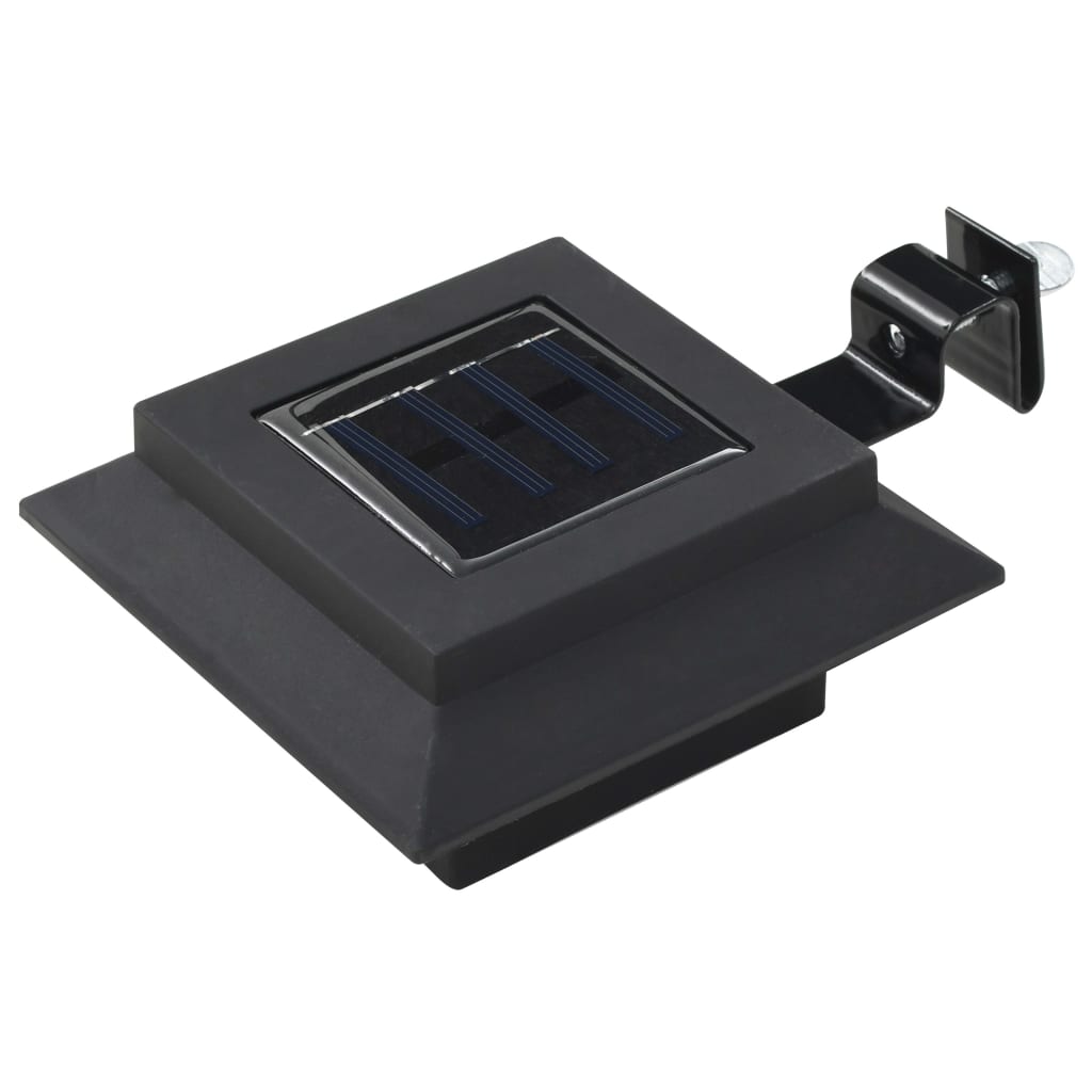 vidaXL Lămpi solare de exterior, 12 buc., negru, 12 cm, pătrat, LED
