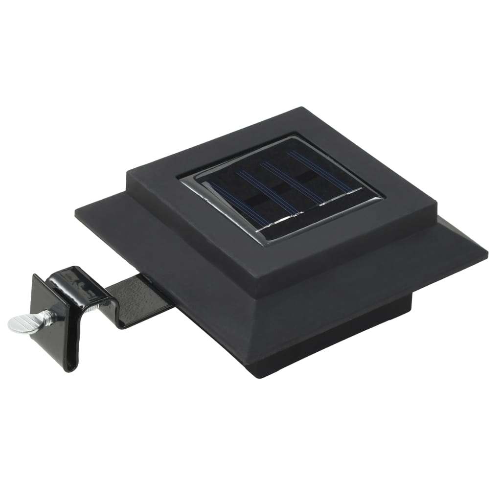 vidaXL Lămpi solare de exterior, 12 buc., negru, 12 cm, pătrat, LED