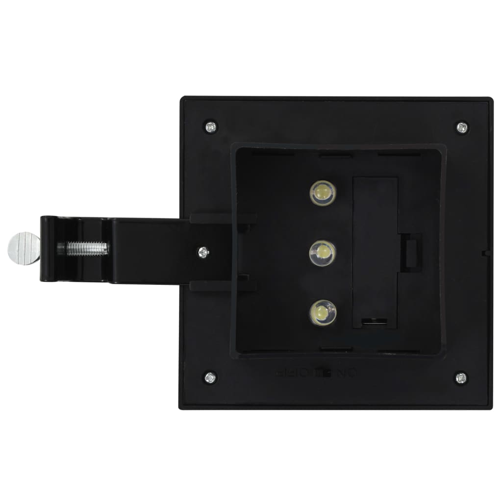 vidaXL Lămpi solare de exterior, 12 buc., negru, 12 cm, pătrat, LED