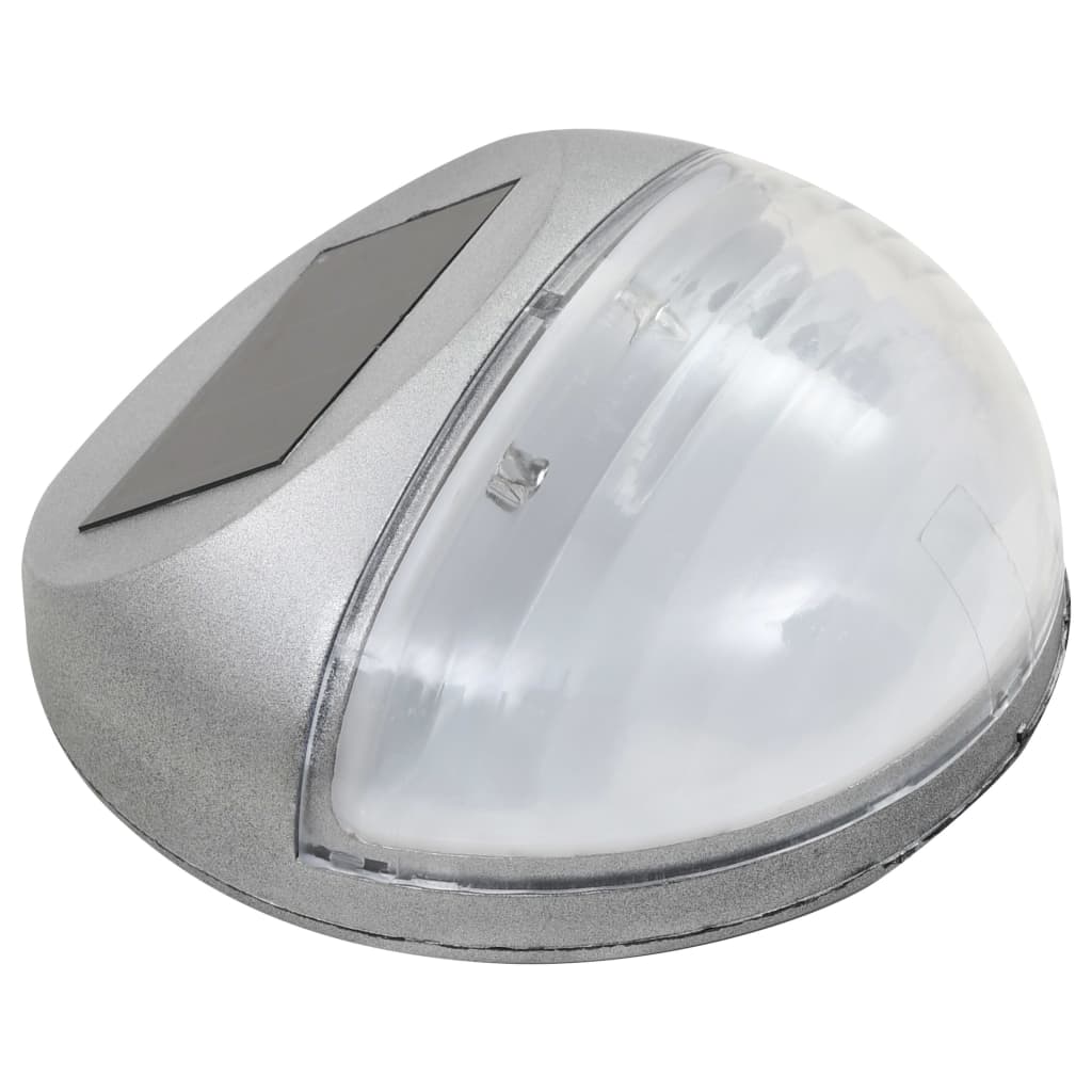 vidaXL Lămpi solare de perete exterior 24 buc. argintiu rotund LED