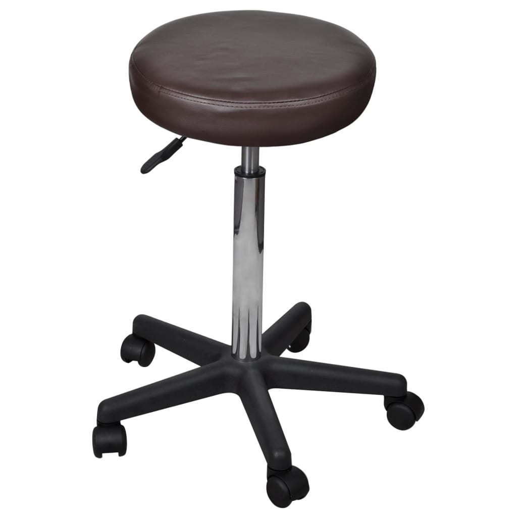 vidaXL Taburete de birou, 2 buc., maro, 35,5x84 cm, piele ecologică vidaXL Taburete de birou, 2 buc., maro, 35,5x84 cm, piele ecologică