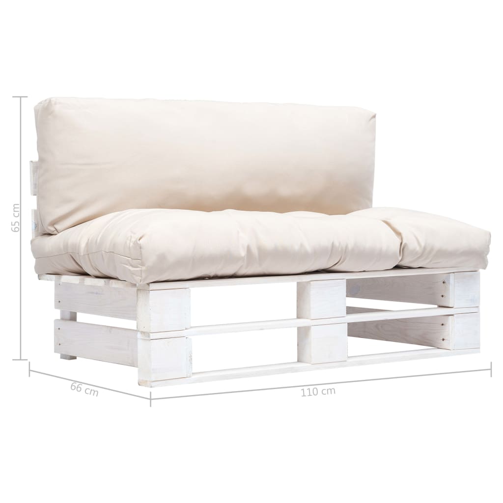 vidaXL Canapea din paleți de grădină, cu perne nisipii, lemn de pin