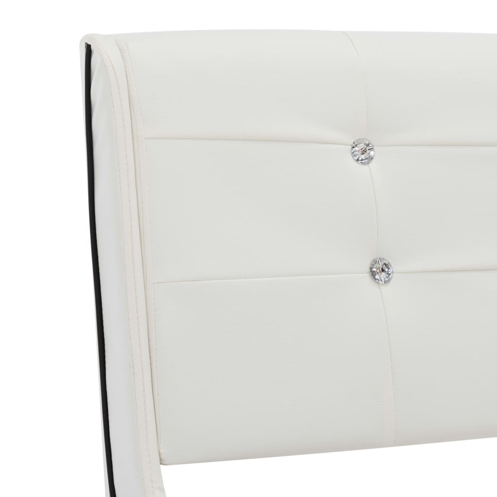 vidaXL Pat cu saltea spumă memorie, alb, 90x200 cm, piele ecologică vidaXL Pat cu saltea spumă memorie, alb, 90x200 cm, piele ecologică