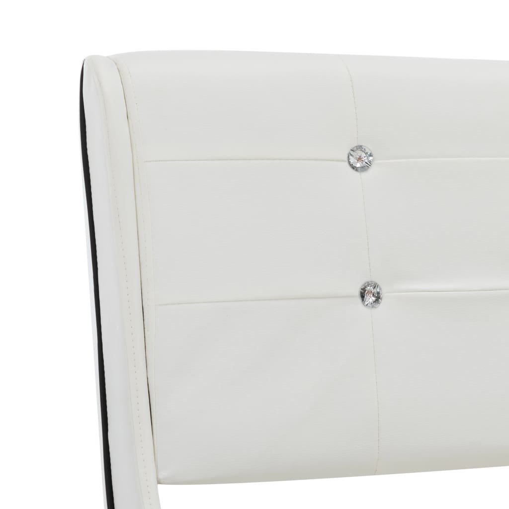 vidaXL Pat cu saltea spumă memorie, alb, 140 x 200 cm, piele ecologică