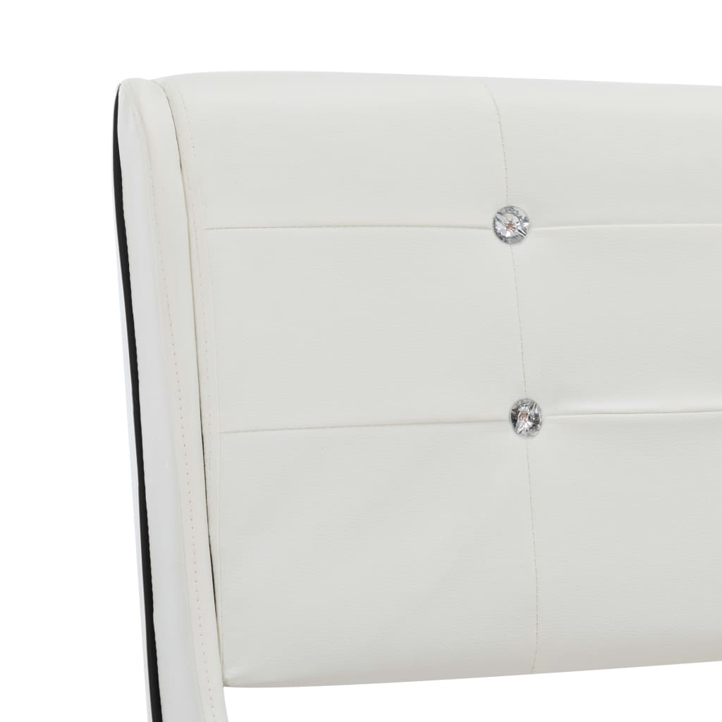 vidaXL Pat cu saltea, alb, 140 x 200 cm, piele ecologică