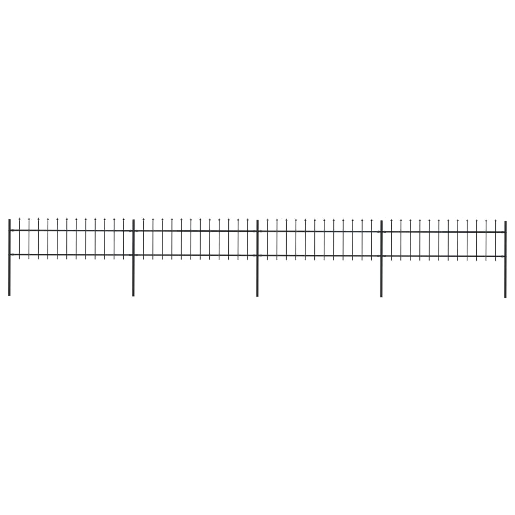 vidaXL Gard de grădină cu vârf tip suliță din oțel 714,5x60 cm, negru
