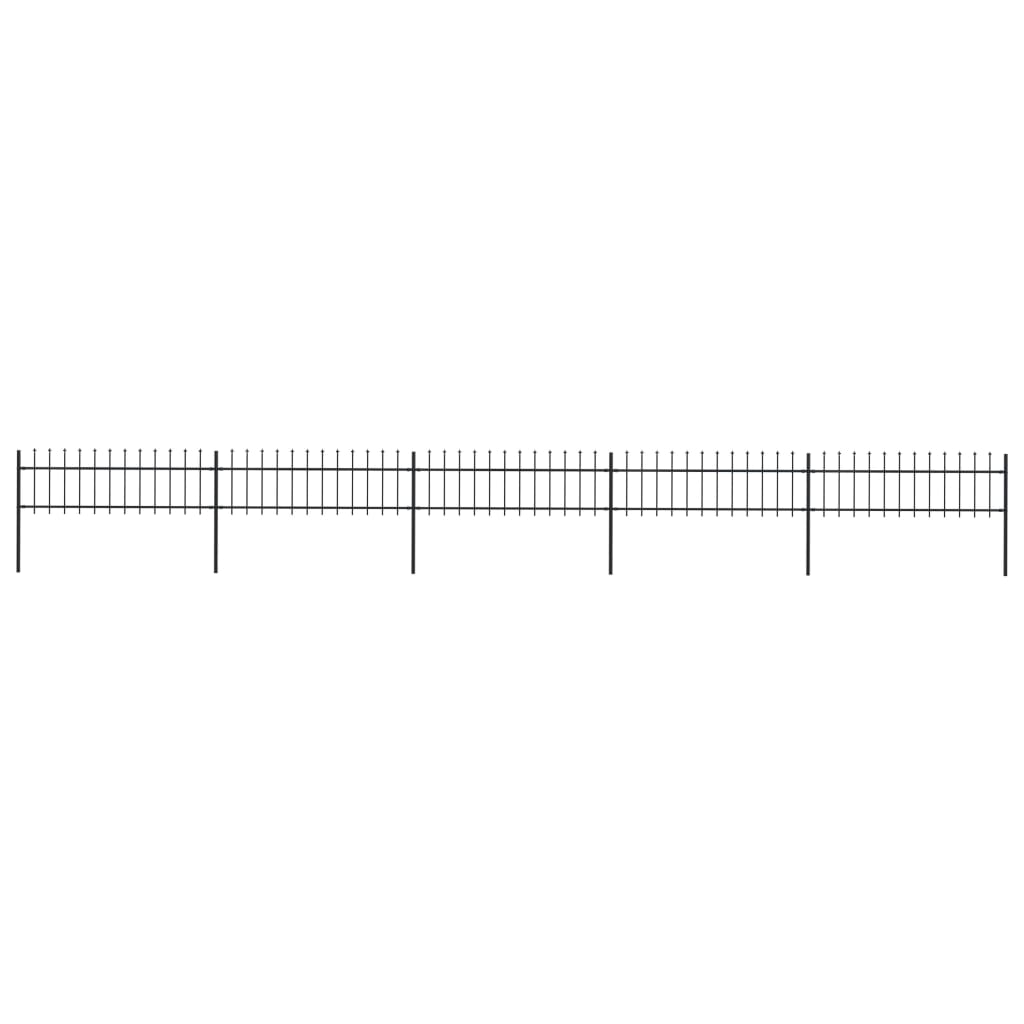 vidaXL Gard de grădină cu vârf tip suliță din oțel 892,5x60 cm, negru