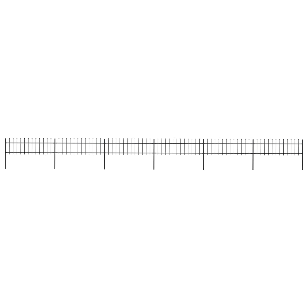 vidaXL Gard de grădină cu vârf tip suliță din oțel 1070x60 cm negru vidaXL Gard de grădină cu vârf tip suliță din oțel 1070x60 cm negru