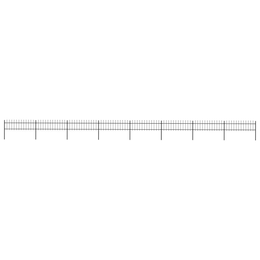vidaXL Gard de grădină cu vârf tip suliță din oțel 1426x60 cm, negru vidaXL Gard de grădină cu vârf tip suliță din oțel 1426x60 cm, negru