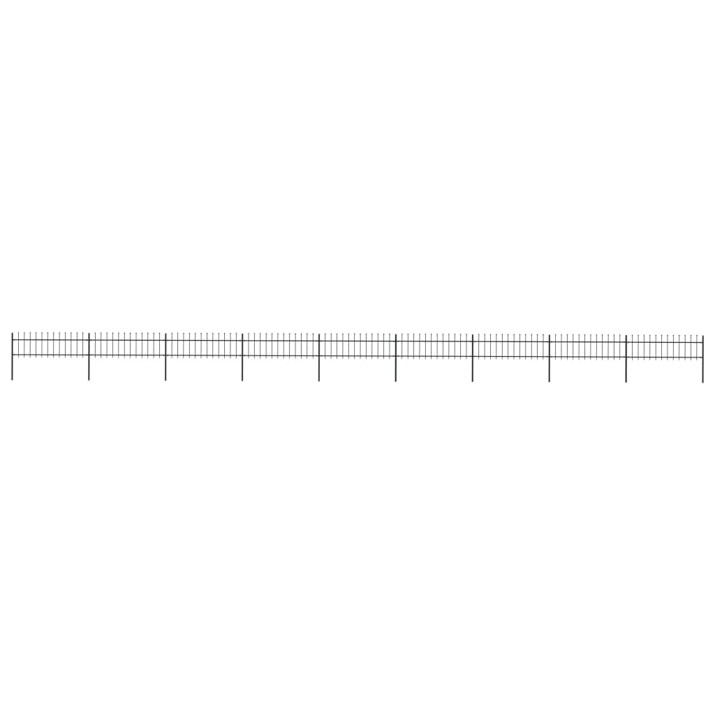 vidaXL Gard de grădină cu vârf tip suliță din oțel 1603,5x60 cm, negru