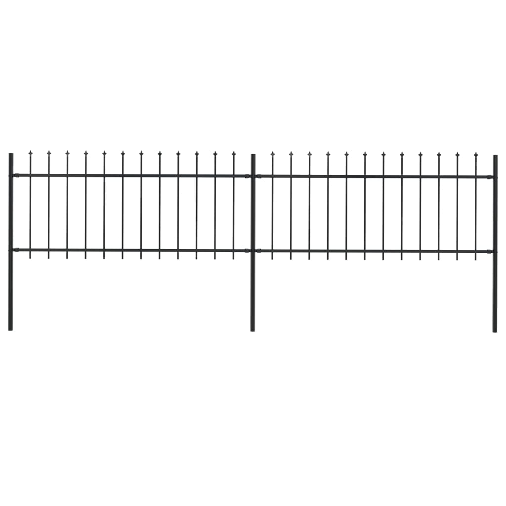 vidaXL Gard de grădină cu vârf tip suliță din oțel, 359x80 cm, negru vidaXL Gard de grădină cu vârf tip suliță din oțel, 359x80 cm, negru