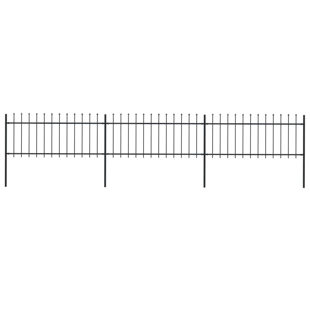 vidaXL Gard de grădină cu vârf tip suliță din oțel, 537x80 cm, negru vidaXL Gard de grădină cu vârf tip suliță din oțel, 537x80 cm, negru