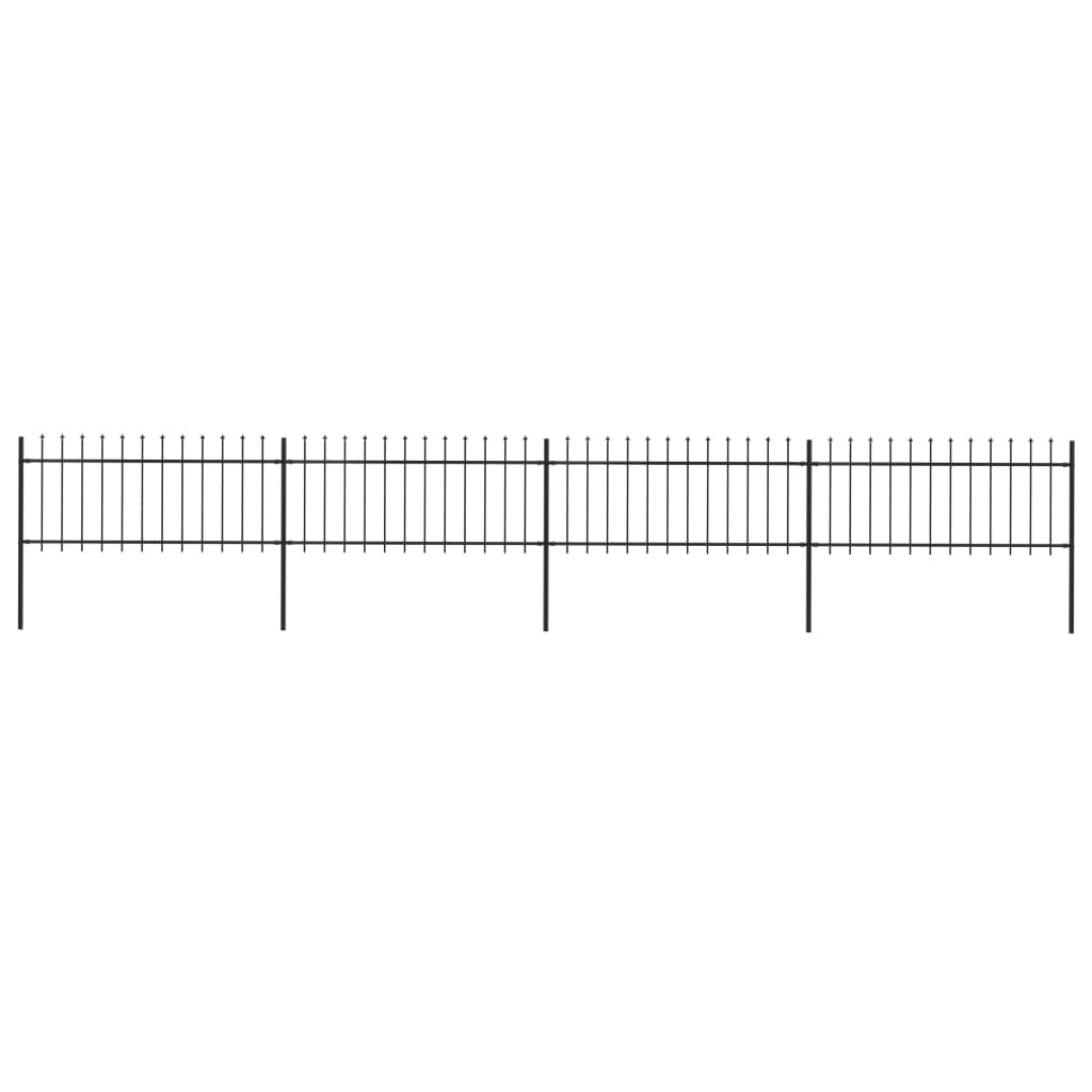 vidaXL Gard de grădină cu vârf tip suliță din oțel 714,5x80 cm, negru vidaXL Gard de grădină cu vârf tip suliță din oțel 714,5x80 cm, negru