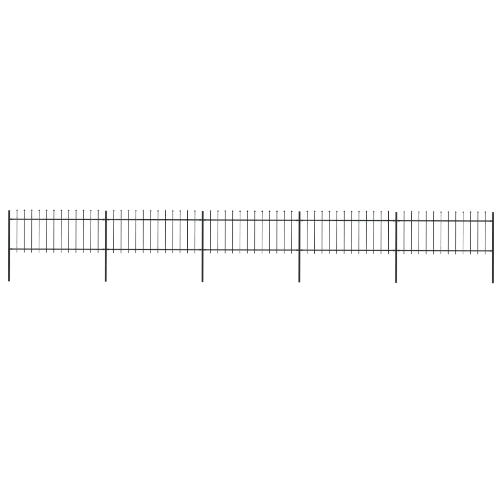 vidaXL Gard de grădină cu vârf tip suliță din oțel 892,5x80 cm, negru vidaXL Gard de grădină cu vârf tip suliță din oțel 892,5x80 cm, negru