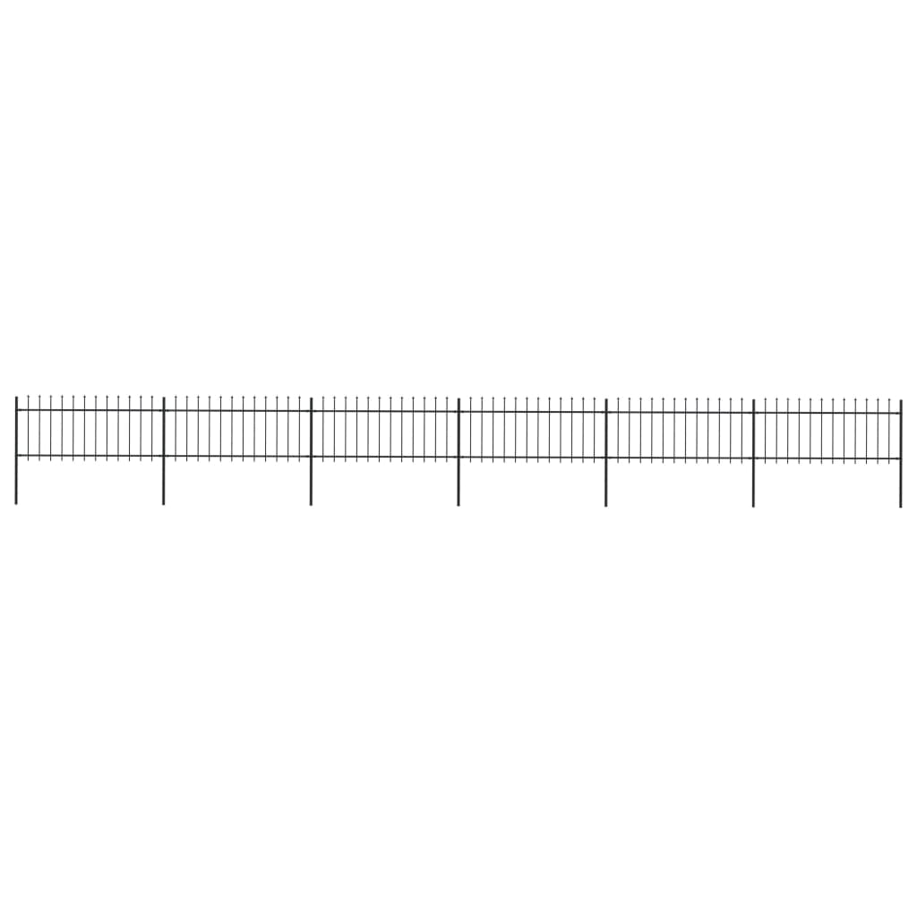 vidaXL Gard de grădină cu vârf tip suliță din oțel 1070x80 cm, negru vidaXL Gard de grădină cu vârf tip suliță din oțel 1070x80 cm, negru