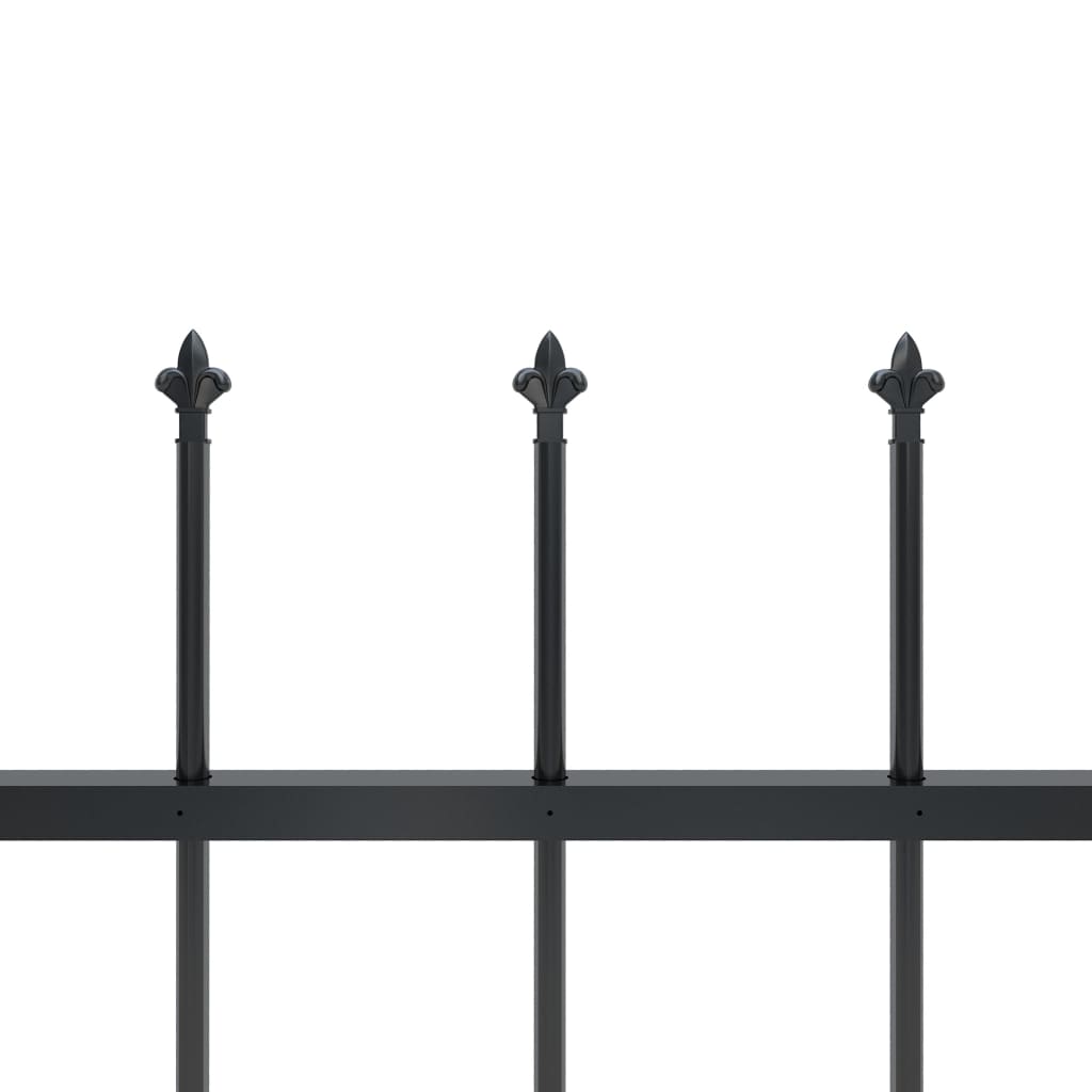 vidaXL Gard de grădină cu vârf tip suliță din oțel 1248x80 cm negru vidaXL Gard de grădină cu vârf tip suliță din oțel 1248x80 cm negru