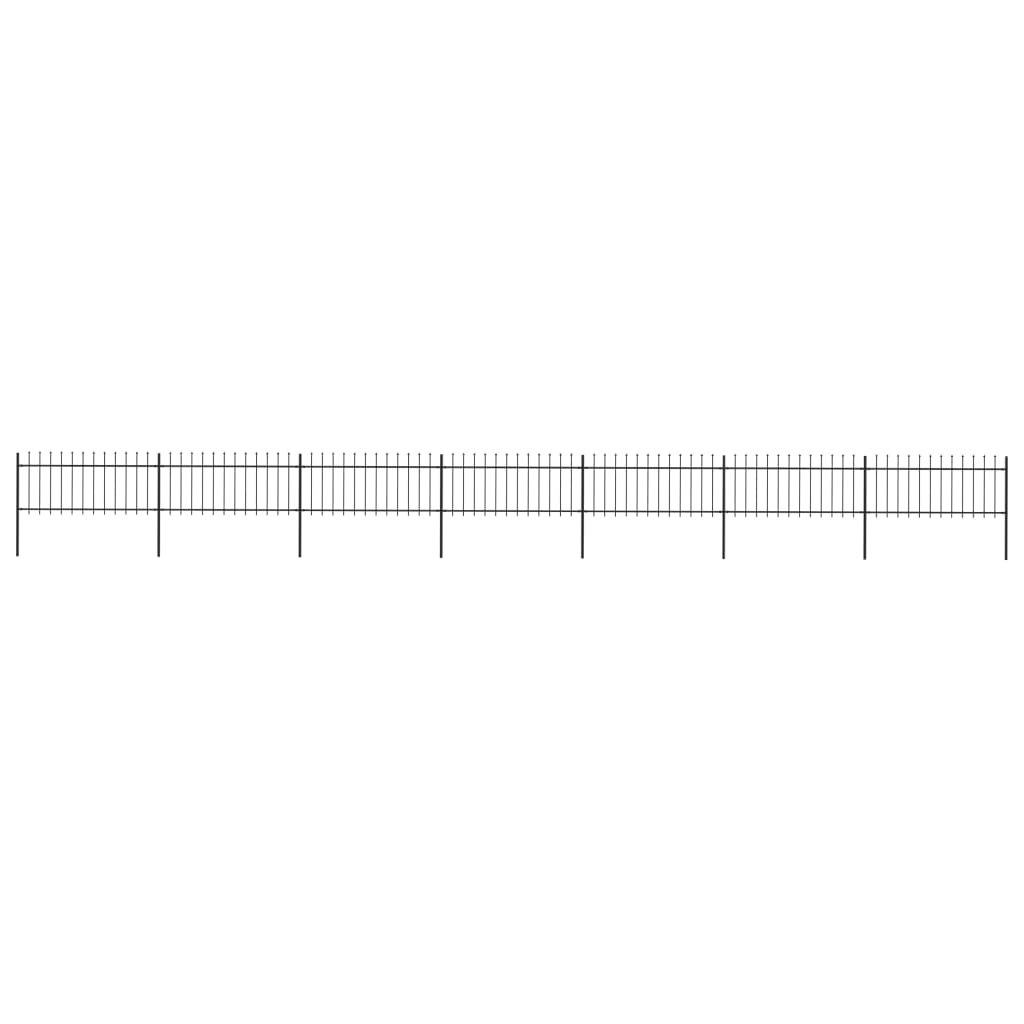 vidaXL Gard de grădină cu vârf tip suliță din oțel 1248x80 cm negru vidaXL Gard de grădină cu vârf tip suliță din oțel 1248x80 cm negru