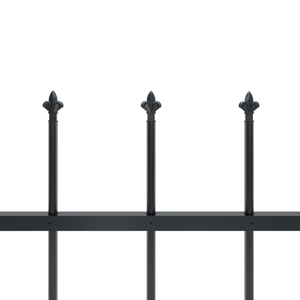 vidaXL Gard de grădină cu vârf tip suliță din oțel 1426x80 cm, negru