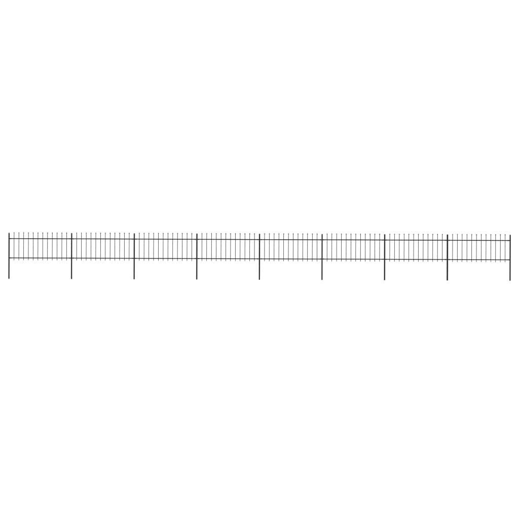 vidaXL Gard de grădină cu vârf tip suliță din oțel 1426x80 cm, negru