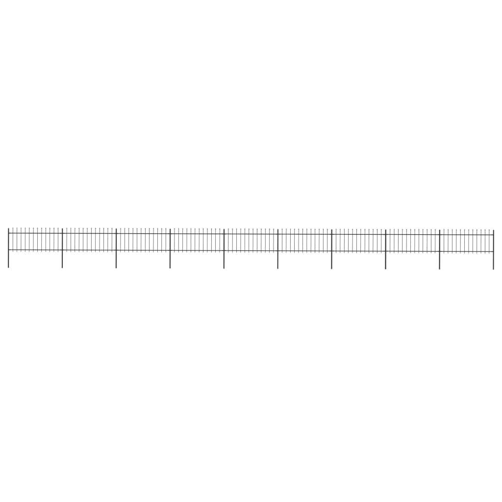 vidaXL Gard de grădină cu vârf tip suliță din oțel 1603,5x80 cm, negru