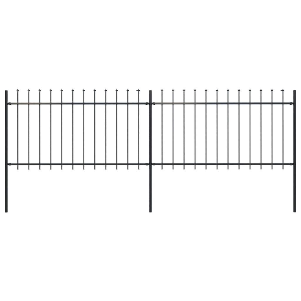 vidaXL Gard de grădină cu vârf tip suliță din oțel, 359x100 cm, negru vidaXL Gard de grădină cu vârf tip suliță din oțel, 359x100 cm, negru