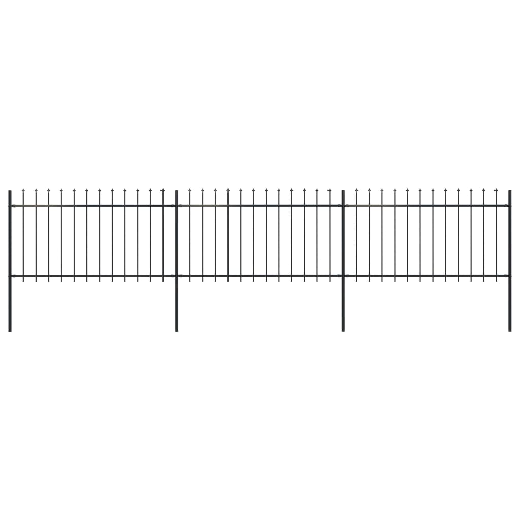 vidaXL Gard de grădină cu vârf tip suliță din oțel 537x100 cm, negru