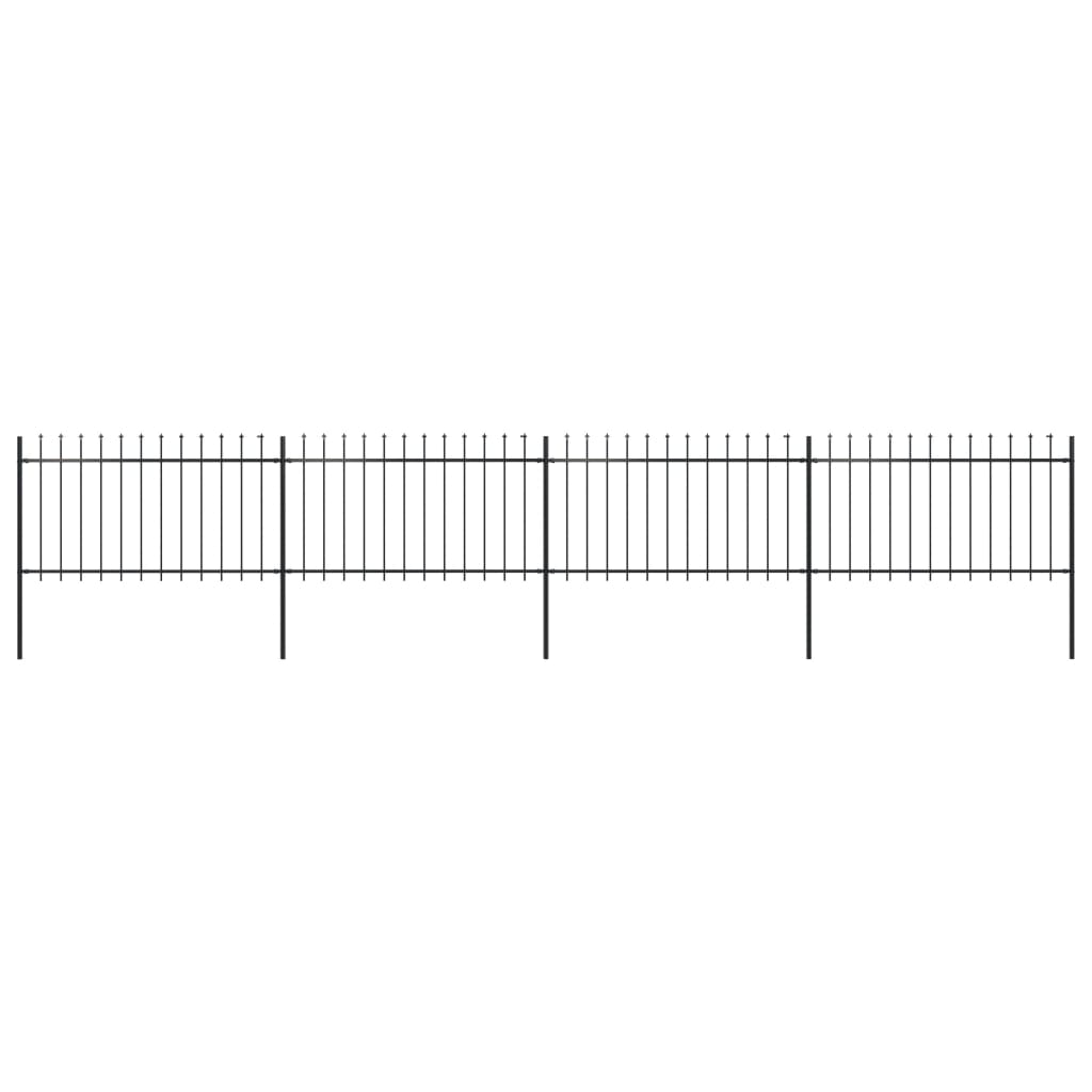 vidaXL Gard de grădină cu vârf tip suliță din oțel 714,5 x 100 cm, negru