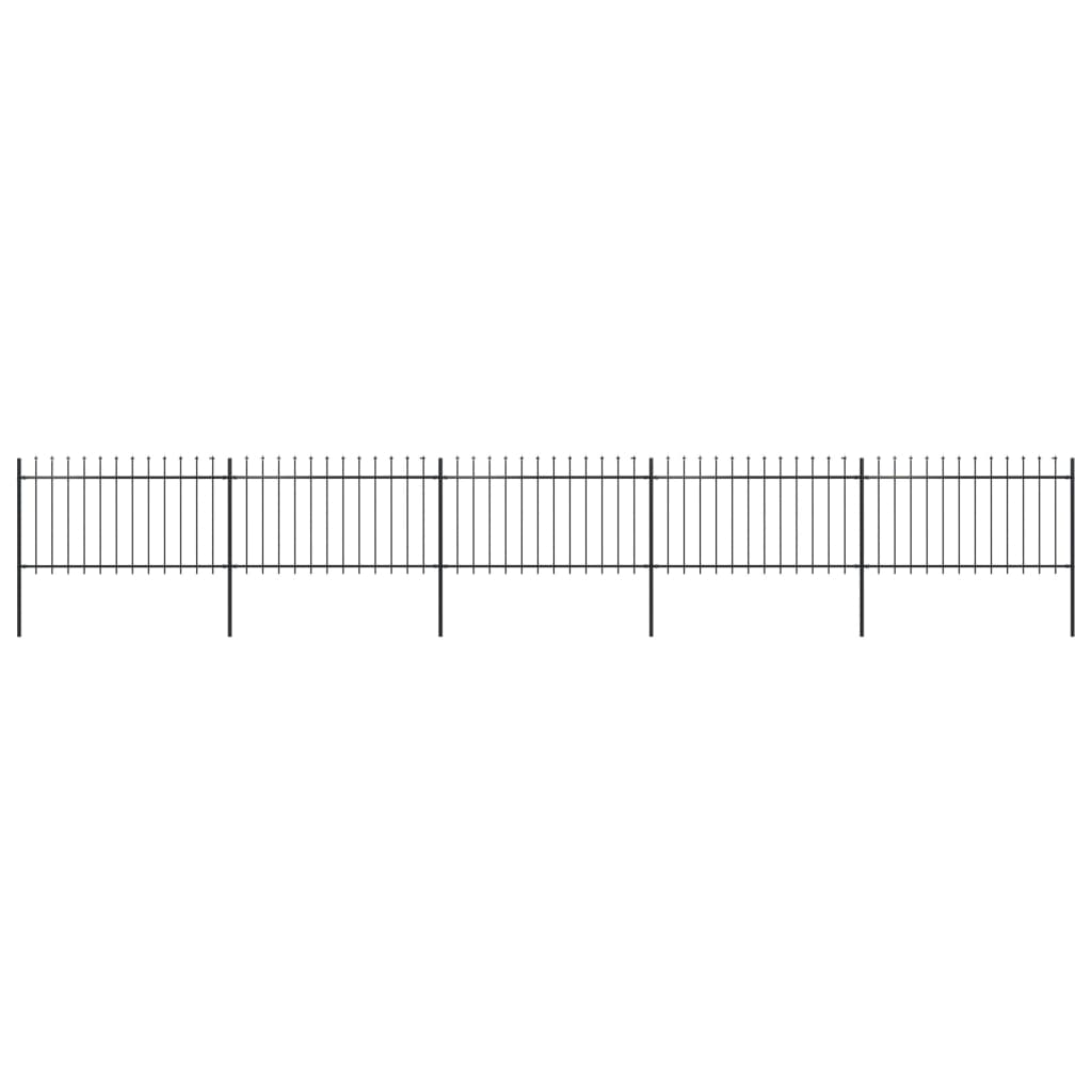 vidaXL Gard de grădină cu vârf tip suliță din oțel 892,5x100 cm, negru vidaXL Gard de grădină cu vârf tip suliță din oțel 892,5x100 cm, negru